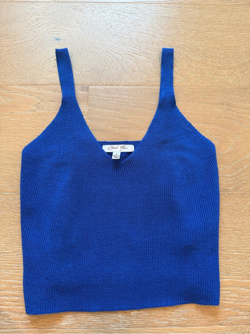 Royal Blue Knit V-Neck Tank